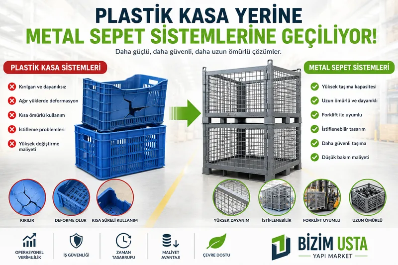 Plastik Kasa Yerine Metal Sepet Sistemlerine Geçiliyor