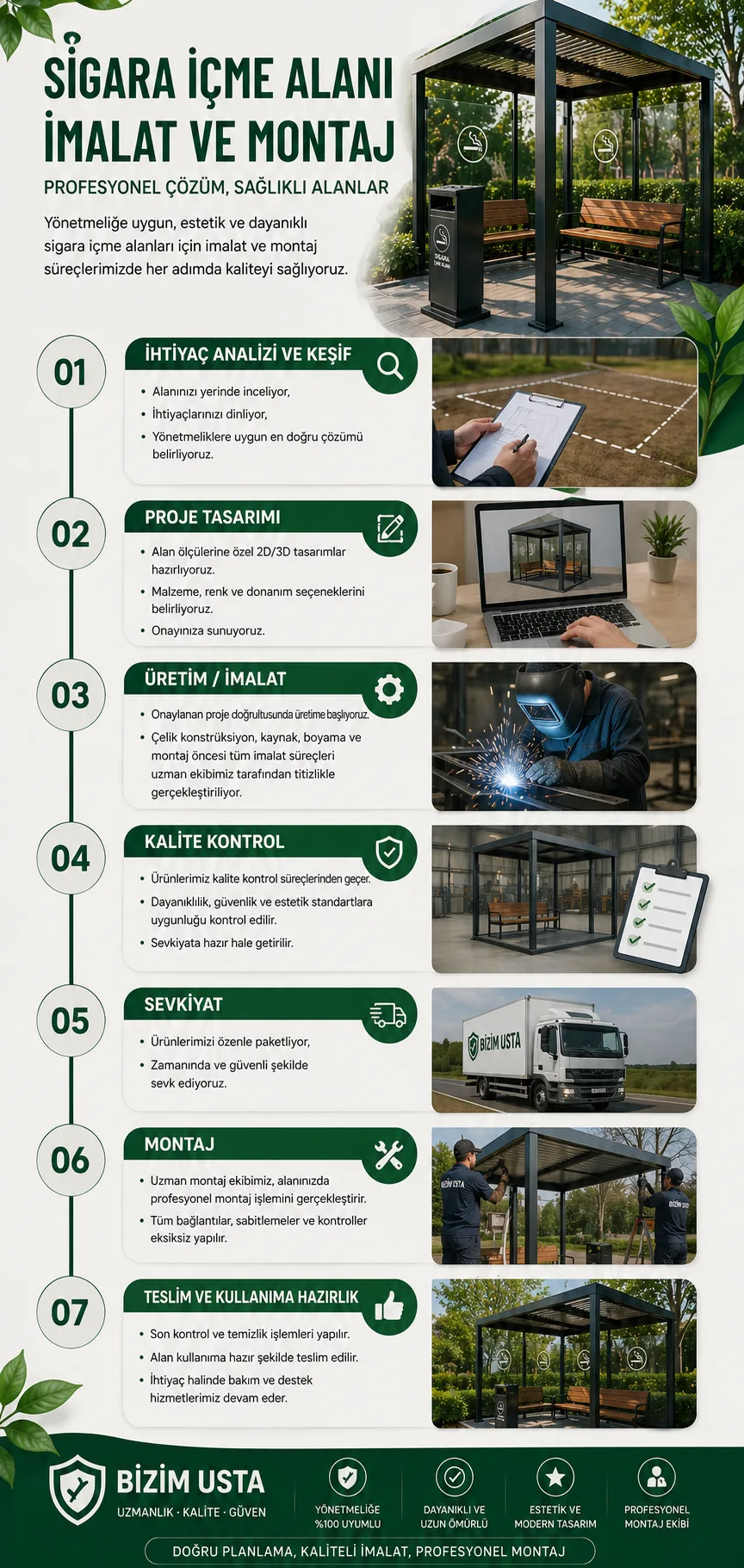 SİGARA ALANI İMALAT MONTAJI
