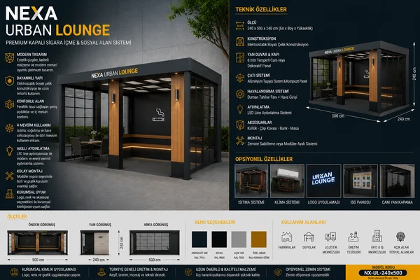 NEXA Urban Lounge Wood Premium Kapalı Sosyal Alan & Sigara İçme Lounge Sistemi